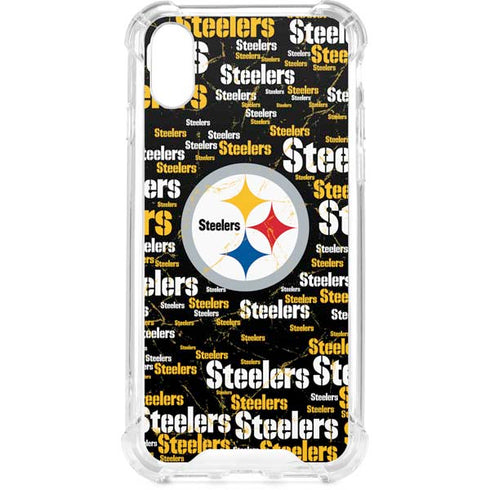 NFL Pittsburgh Steelers Black Blast iPhone XS Clear Case