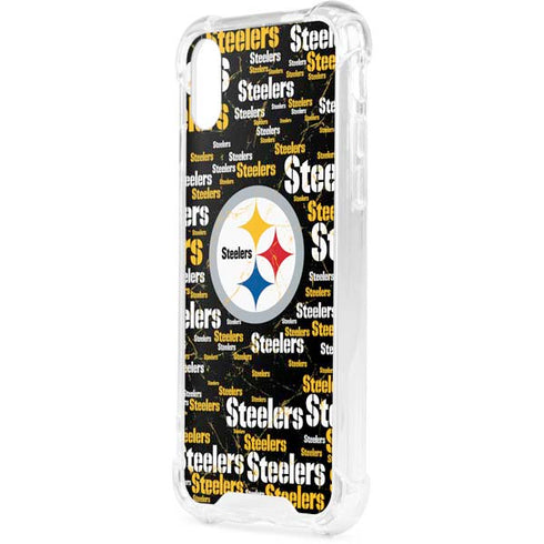 NFL Pittsburgh Steelers Black Blast iPhone XS Clear Case