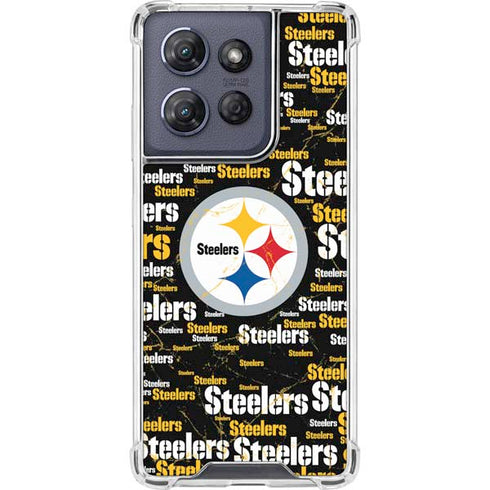 NFL Pittsburgh Steelers Black Blast Moto G Play 5G (2025) Clear Case