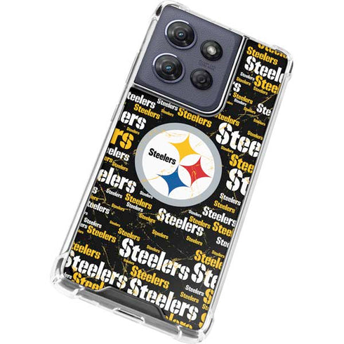 NFL Pittsburgh Steelers Black Blast Moto G Play 5G (2025) Clear Case