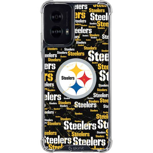 NFL Pittsburgh Steelers Black Blast Moto G Power 5G (2024) Clear Case