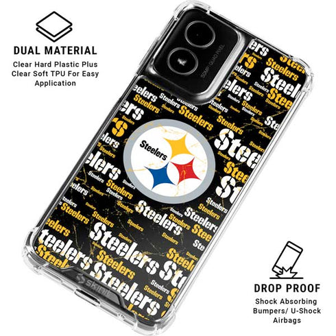 NFL Pittsburgh Steelers Black Blast Moto G Power 5G (2024) Clear Case