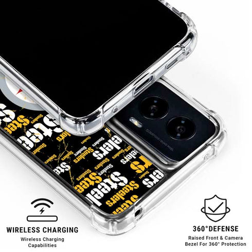 NFL Pittsburgh Steelers Black Blast Moto G Power 5G (2024) Clear Case