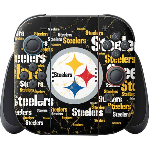 NFL Pittsburgh Steelers Black Blast Nintendo Switch 2 (2025) Joy-Con Controller Skin