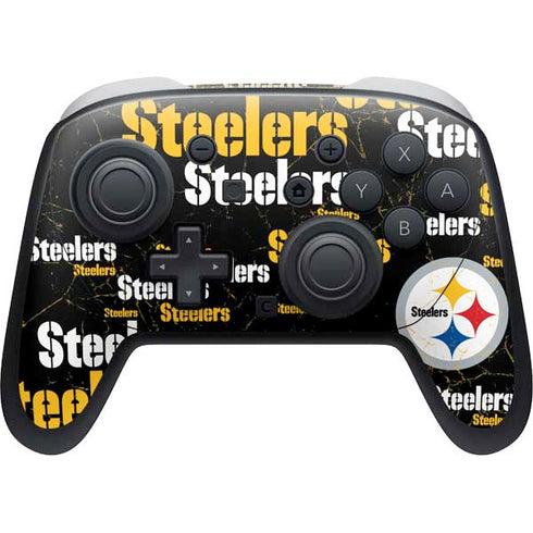 NFL Pittsburgh Steelers Black Blast Nintendo Switch 2 (2025) Pro Controller Skin