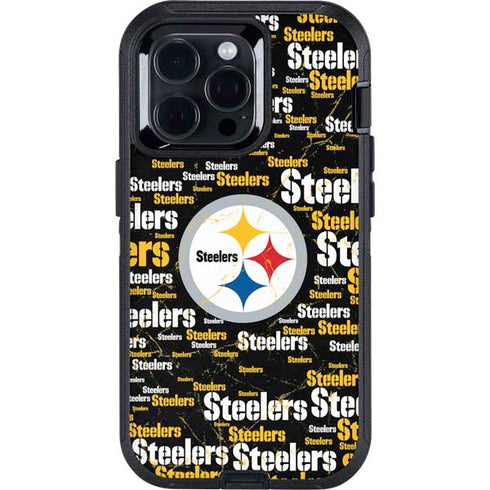 NFL Pittsburgh Steelers Black Blast Otterbox Defender iPhone Skin