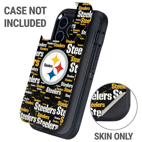 NFL Pittsburgh Steelers Black Blast Otterbox Defender iPhone Skin