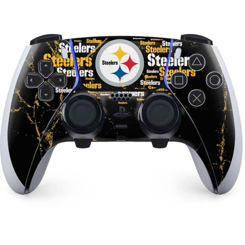 NFL Pittsburgh Steelers Black Blast PS5 DualSense Edge Pro Controller Skin
