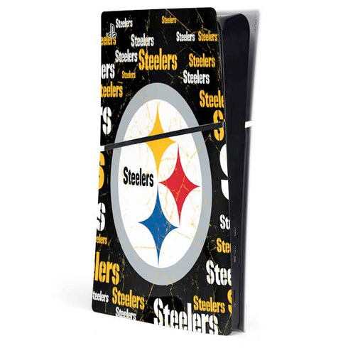 NFL Pittsburgh Steelers Black Blast PS5 Slim Digital Edition Console Skin