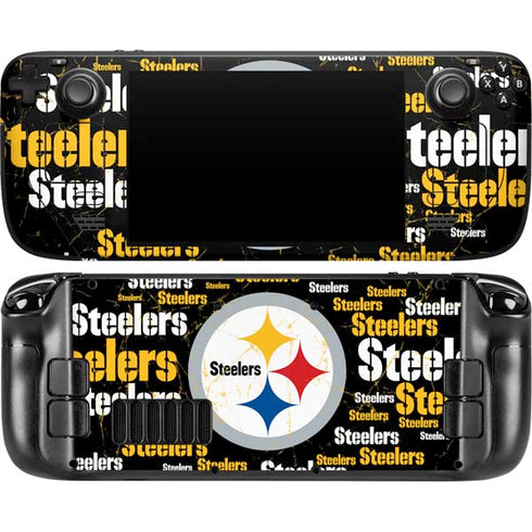 NFL Pittsburgh Steelers Black Blast Steam Deck Handheld Gaming Computer OLED Skin