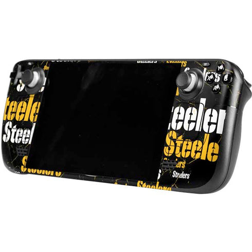 NFL Pittsburgh Steelers Black Blast Steam Deck Handheld Gaming Computer OLED Skin
