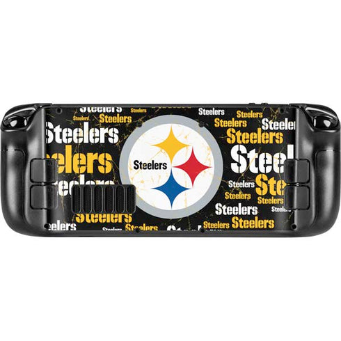 NFL Pittsburgh Steelers Black Blast Steam Deck Handheld Gaming Computer OLED Skin