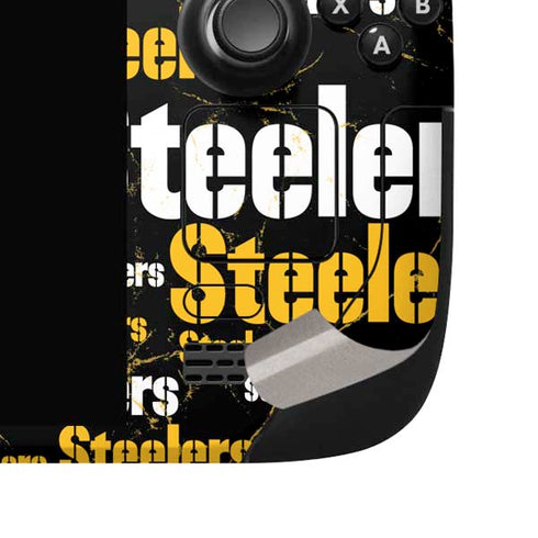 NFL Pittsburgh Steelers Black Blast Steam Deck Handheld Gaming Computer OLED Skin