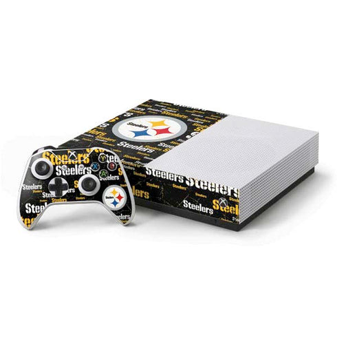 NFL Pittsburgh Steelers Black Blast Xbox One S All-Digital Edition Bundle Skin