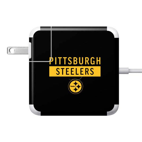 NFL Pittsburgh Steelers Black Performance Series 85W Power Adapter (15 and 17 inch MacBook Pro Charger) Skin