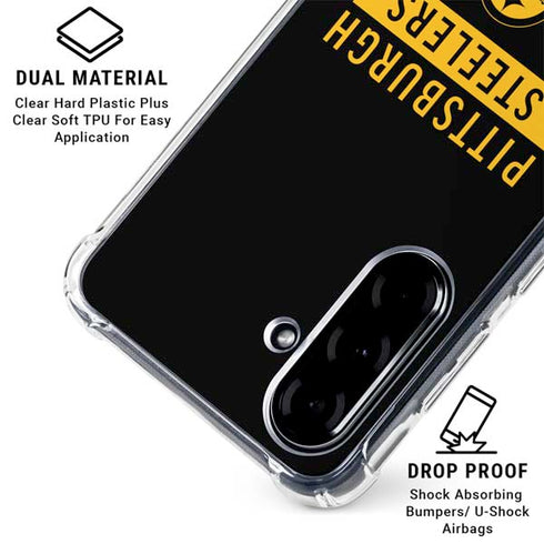 NFL Pittsburgh Steelers Black Performance Series Galaxy A36 5G Clear Case