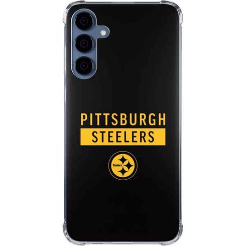 NFL Pittsburgh Steelers Black Performance Series Galaxy A55 5G Clear Case