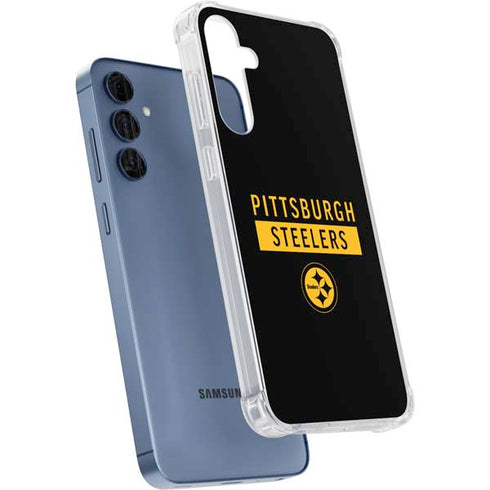 NFL Pittsburgh Steelers Black Performance Series Galaxy A55 5G Clear Case