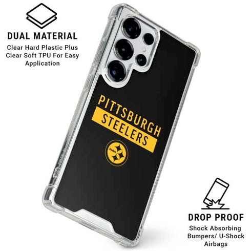 NFL Pittsburgh Steelers Black Performance Series Galaxy S25 Ultra Clear Case