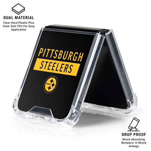 NFL Pittsburgh Steelers Black Performance Series Galaxy Z Flip6 Clear Case