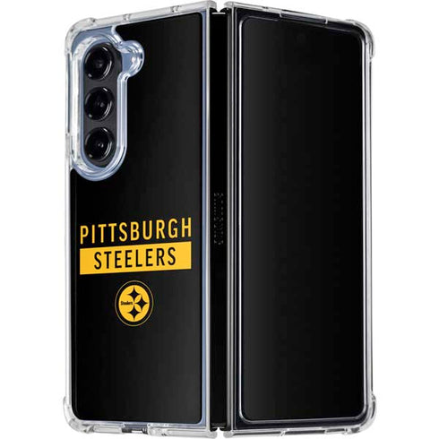 NFL Pittsburgh Steelers Black Performance Series Galaxy Z Fold5 5G Clear Case