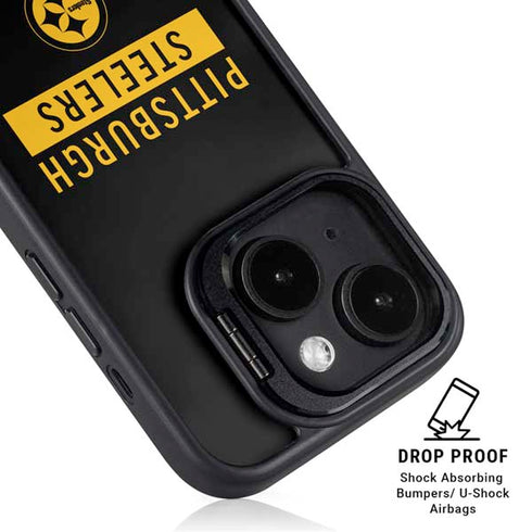 NFL Pittsburgh Steelers Black Performance Series iPhone 13 Kickstand Case