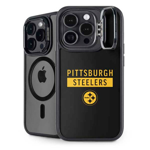 NFL Pittsburgh Steelers Black Performance Series iPhone 13 Pro Max Kickstand Case