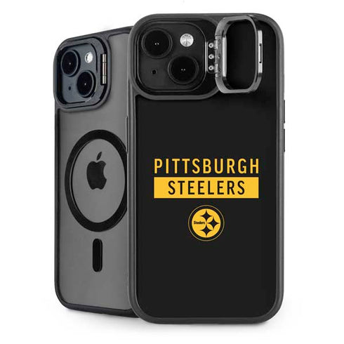 NFL Pittsburgh Steelers Black Performance Series iPhone 15 Plus Kickstand Case