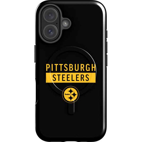 NFL Pittsburgh Steelers Black Performance Series iPhone 16 Magsafe Impact Case