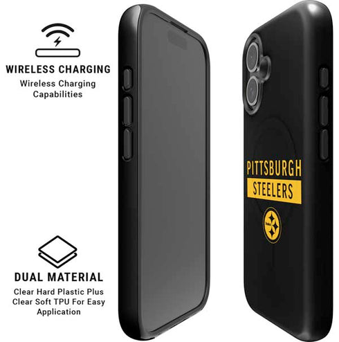 NFL Pittsburgh Steelers Black Performance Series iPhone 16 Magsafe Impact Case