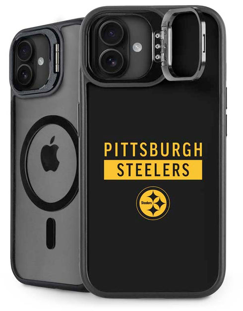 NFL Pittsburgh Steelers Black Performance Series iPhone 16 Plus Kickstand Case