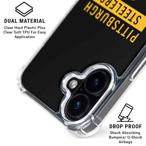 NFL Pittsburgh Steelers Black Performance Series iPhone 16 Plus MagSafe Case