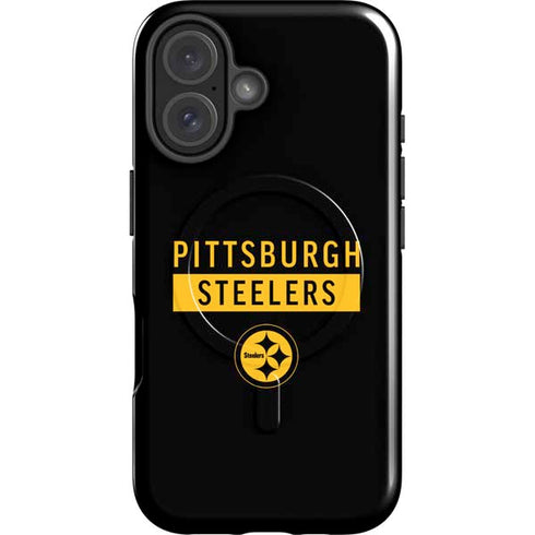 NFL Pittsburgh Steelers Black Performance Series iPhone 16 Plus Magsafe Impact Case