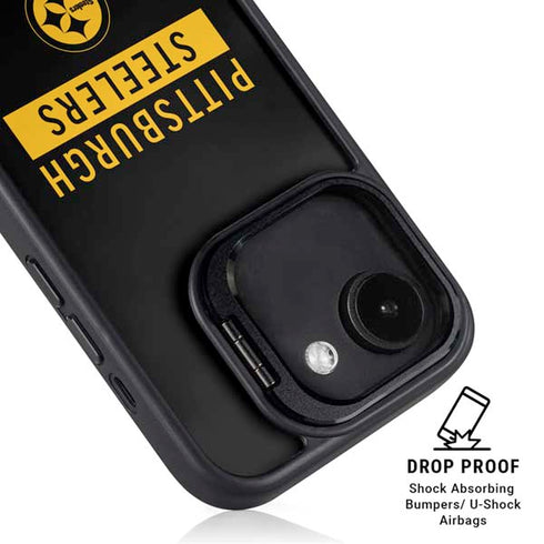 NFL Pittsburgh Steelers Black Performance Series iPhone 16e Kickstand Case