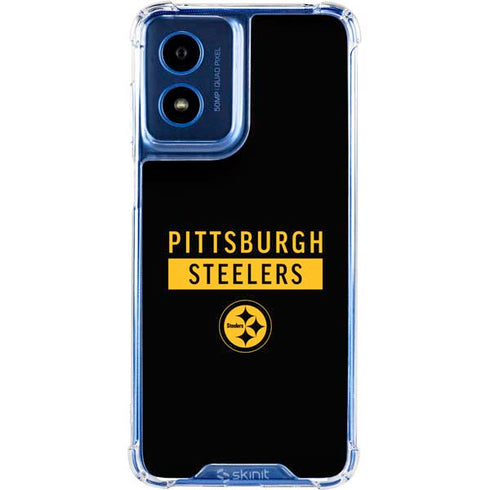 NFL Pittsburgh Steelers Black Performance Series Moto G 5G (2024) Clear Case