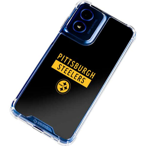 NFL Pittsburgh Steelers Black Performance Series Moto G 5G (2024) Clear Case