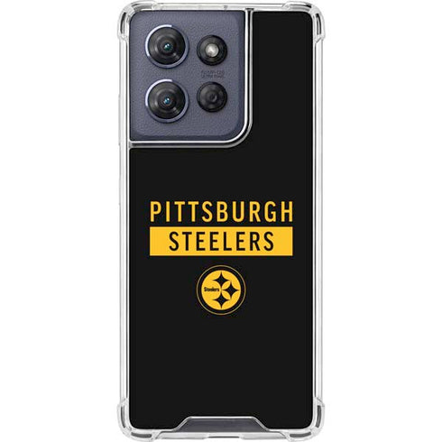 NFL Pittsburgh Steelers Black Performance Series Moto G Power 5G (2025) Clear Case