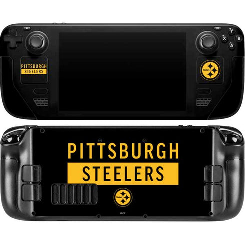NFL Pittsburgh Steelers Black Performance Series Steam Deck Handheld Gaming Computer OLED Skin