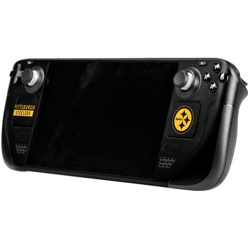 NFL Pittsburgh Steelers Black Performance Series Steam Deck Handheld Gaming Computer OLED Skin