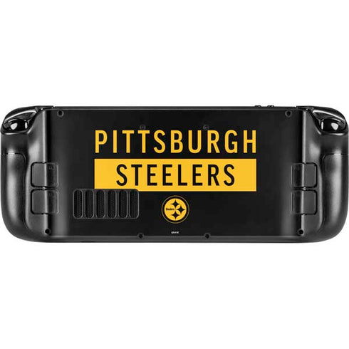 NFL Pittsburgh Steelers Black Performance Series Steam Deck Handheld Gaming Computer OLED Skin