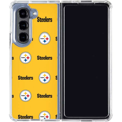 NFL Pittsburgh Steelers Blitz Series Galaxy Z Fold5 5G Clear Case