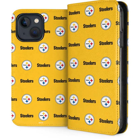 NFL Pittsburgh Steelers Blitz Series iPhone 15 Plus Folio Case