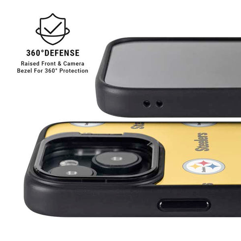NFL Pittsburgh Steelers Blitz Series iPhone 15 Plus Kickstand Case