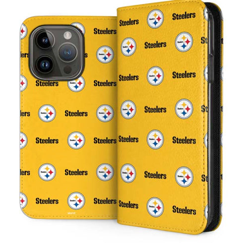 NFL Pittsburgh Steelers Blitz Series iPhone 15 Pro Folio Case
