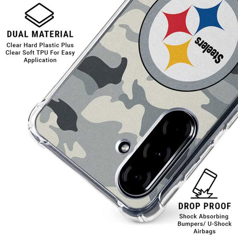 NFL Pittsburgh Steelers Camo Galaxy A36 5G Clear Case