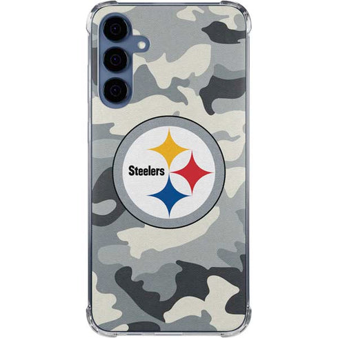 NFL Pittsburgh Steelers Camo Galaxy A55 5G Clear Case