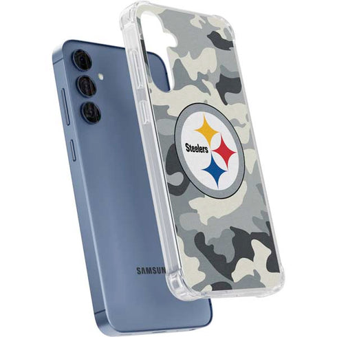 NFL Pittsburgh Steelers Camo Galaxy A55 5G Clear Case