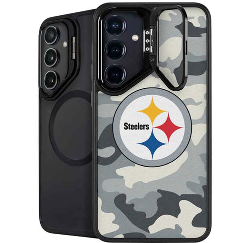 NFL Pittsburgh Steelers Camo Galaxy S24 FE Kickstand Case