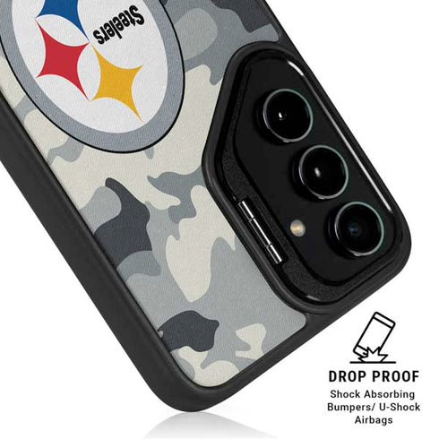 NFL Pittsburgh Steelers Camo Galaxy S25 Plus Kickstand Case