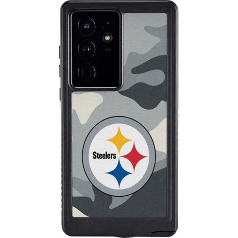 NFL Pittsburgh Steelers Camo Galaxy S24 Ultra Waterproof Case